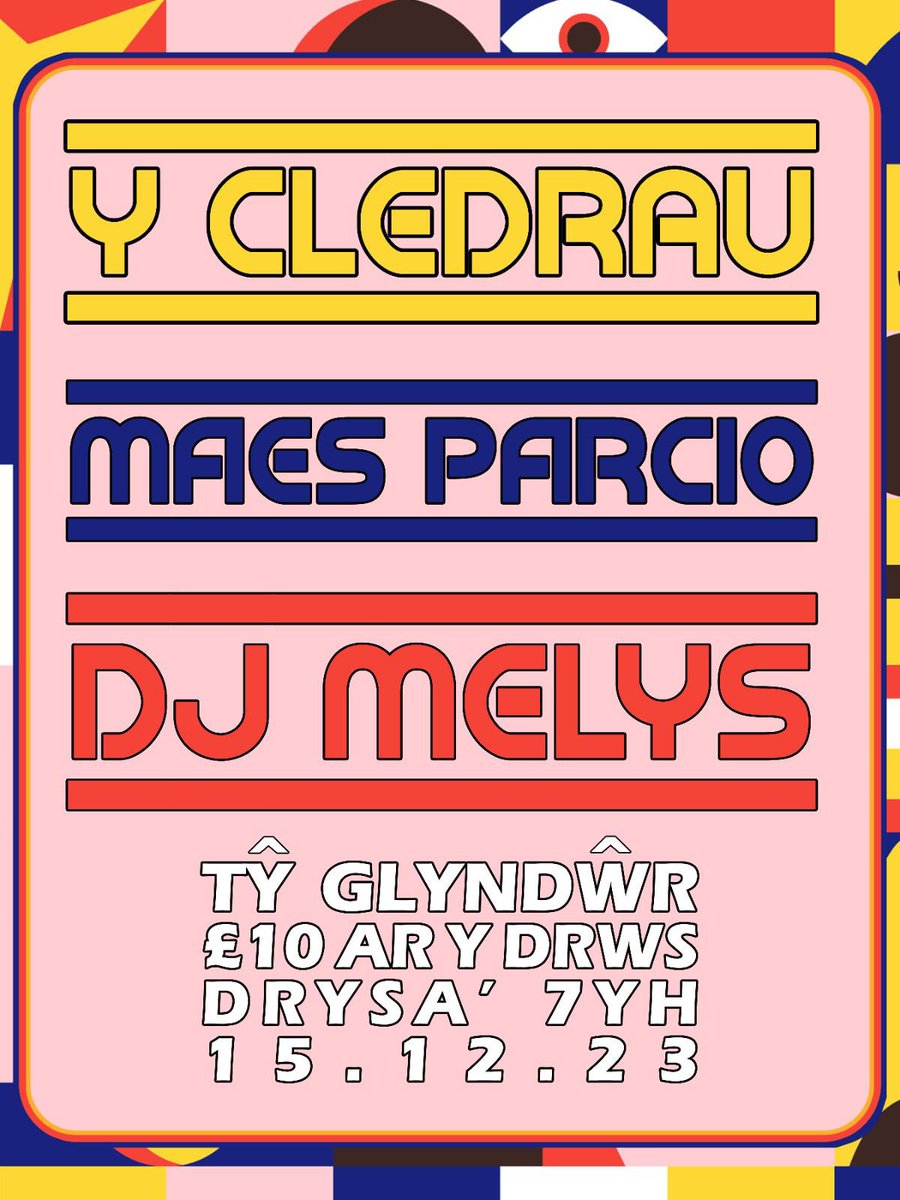 Dewch yn llu i Dŷ Glyndwr nos ‘fory gyfeillion annwyl!

Gig <a href="/tin_sardines/">Tin Sardines</a> efo <a href="/maesparcio/">Maes Parcio</a> a DJ Melys.

Ho ho ayyb