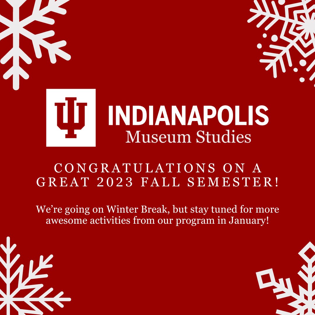 A big congratulations to all of our students for another great semester! Our social media will be quiet over the break, but stay tuned for more great activity once we come back in January! #museumstudies