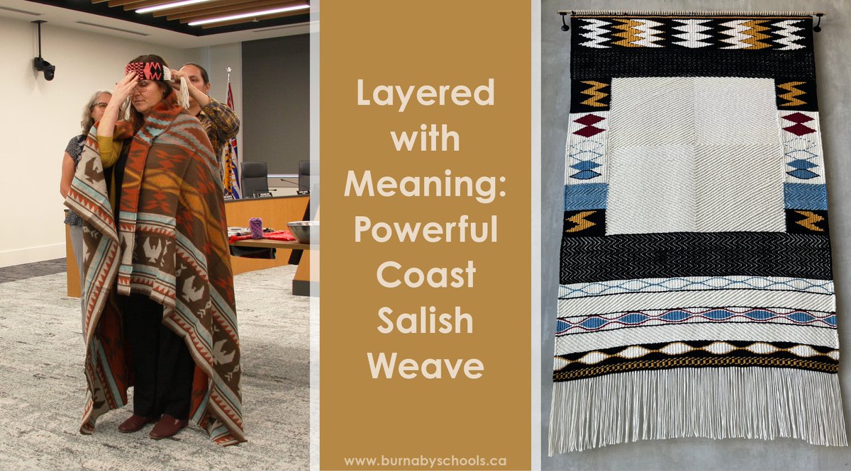 An incredible Coast Salish weaving created by Qwenot Angela George from the Tsleil-Waututh and Sts'ailes Nations captures the learning journey, as well as the stories of both #BurnabySchools and the land on which it resides. Learn more: ow.ly/bGLW50QiVnt