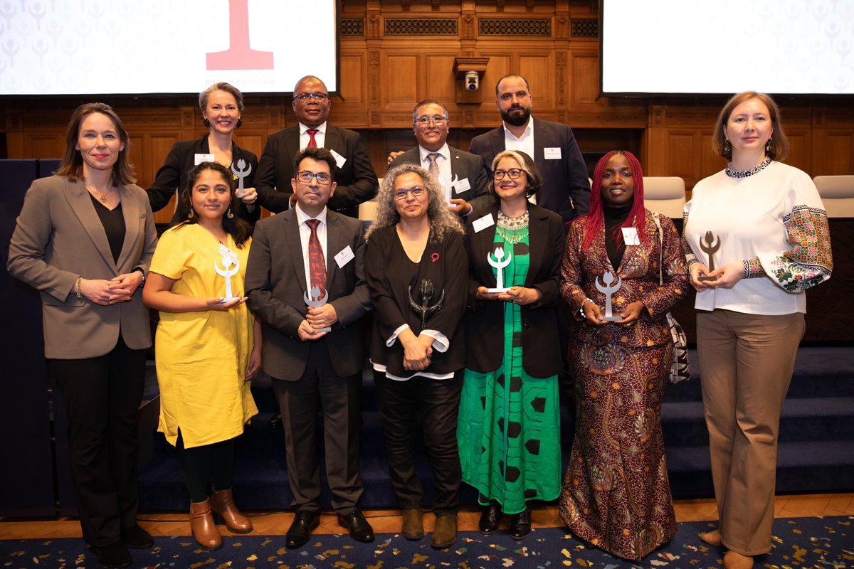 Today, 10 human rights defenders have been awarded a local #HumanRightsTulip🌷 at the @PeacePalace in The Hague. They have shown remarkable courage and persistence in advocating for more democratic, just and inclusive societies. They stand up for human rights and a better future.