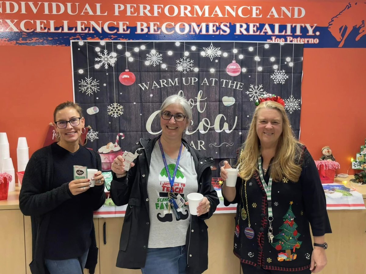 SRMS faculty and staff enjoyed a Hot Cocoa Bar this morning from the Admin Team. Cowboy laughter, yummy hot cocoa, holiday music, and fun was had by all! #SDIRC Superintendent of Schools David K. Moore, EdD.