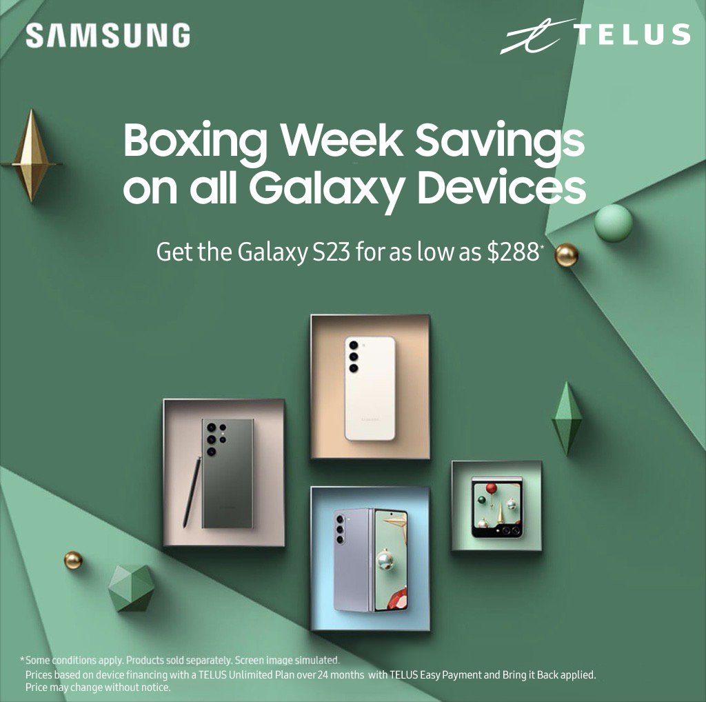 BIG Samsung Galaxy device savings on now with TELUS! Hurry in before these offers end. Some conditions apply. Find a store gbstech.com/locations #Telus #gbstech #Koodo #samsunggalaxy