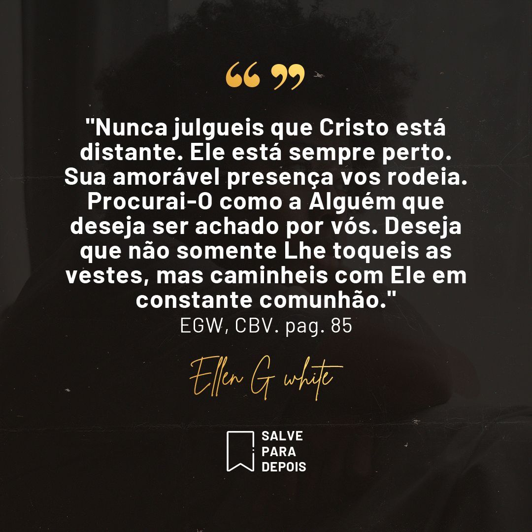 Em certos momentos da vida, muitos pensamentos podem surgir:  “Deus não está comigo” “Deus está distante de mim.” Mas isso não é verdade. Confie, Ele está sempre perto de você, cuidando de cada passo. Caminhe com Ele e permita que o Senhor dirija seus passos. 🚶‍♂️💖