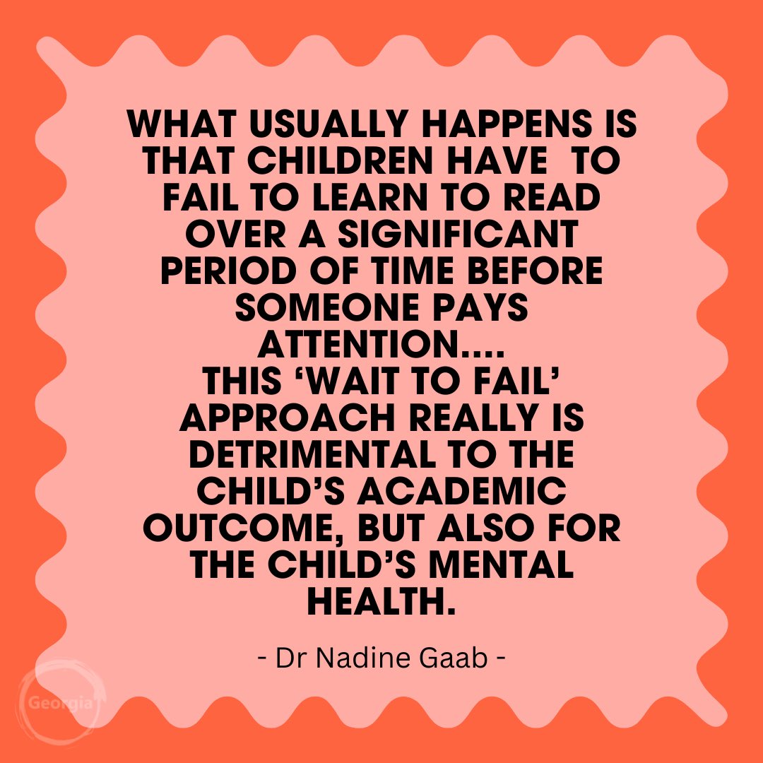 It takes 4 times longer to intervene in 4th grade than in 1st grade. The longer we wait to identify a child that struggles to read, the more time, money & remediation is needed, not to mention the impact on our mental health. #dyslexia #dontwait Quote: the awesome @GaabLab