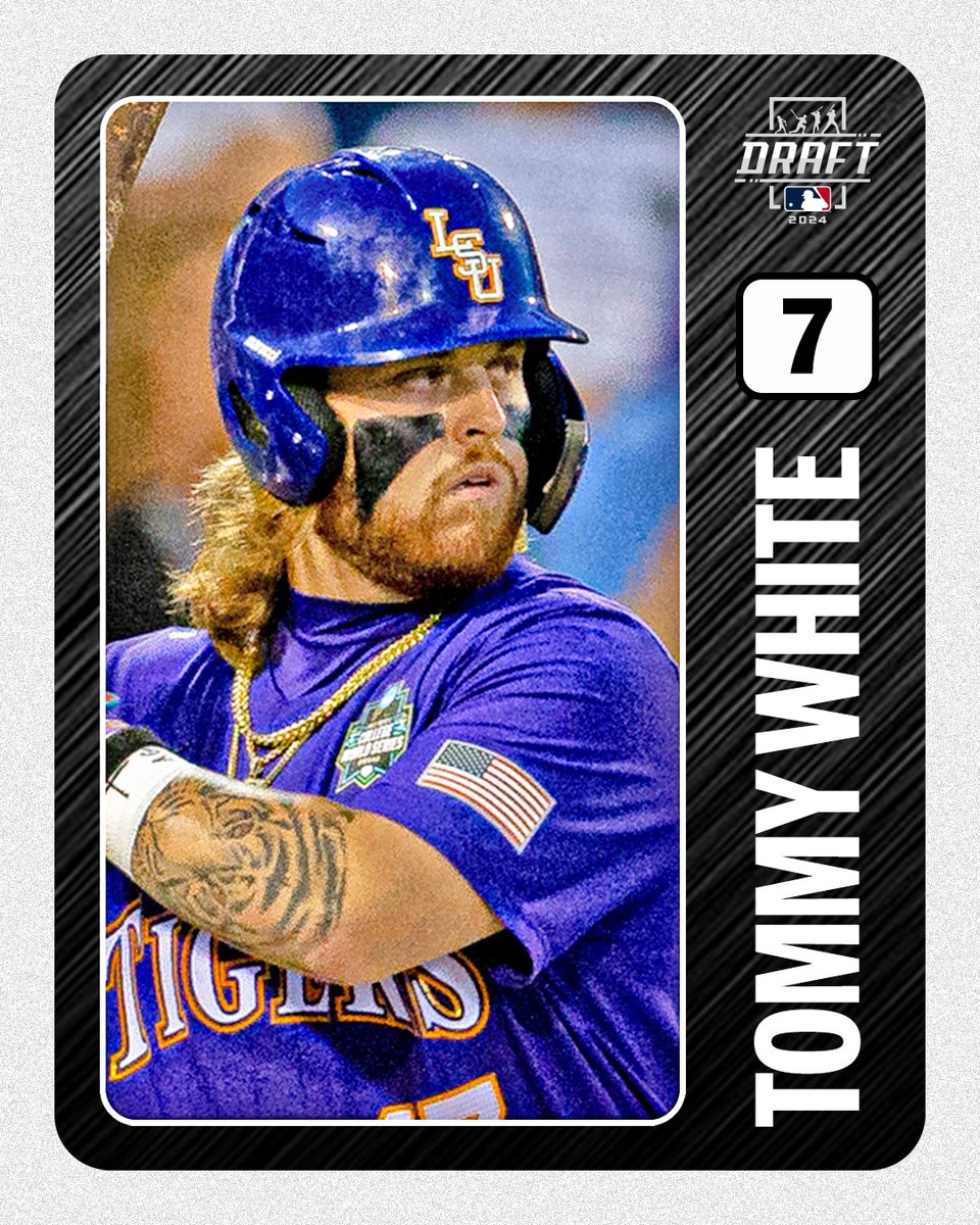 Tommy White, who homered 24 times and drove in 105 runs while helping @LSUbaseball win a College World Series last season, is No. 7 on the Top 100 Draft Prospects list: atmlb.com/3GGTuZV