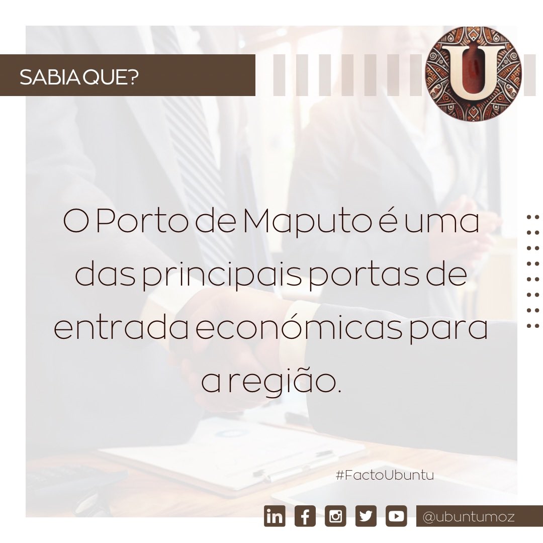 🌍 No coração do comércio, o Porto de Maputo é um cruzamento de culturas e economias.

#UbuntuHoldings #FactoUbuntu #LongeJuntos #PortofMaputo #CulturalCrossroads #EconomicHub