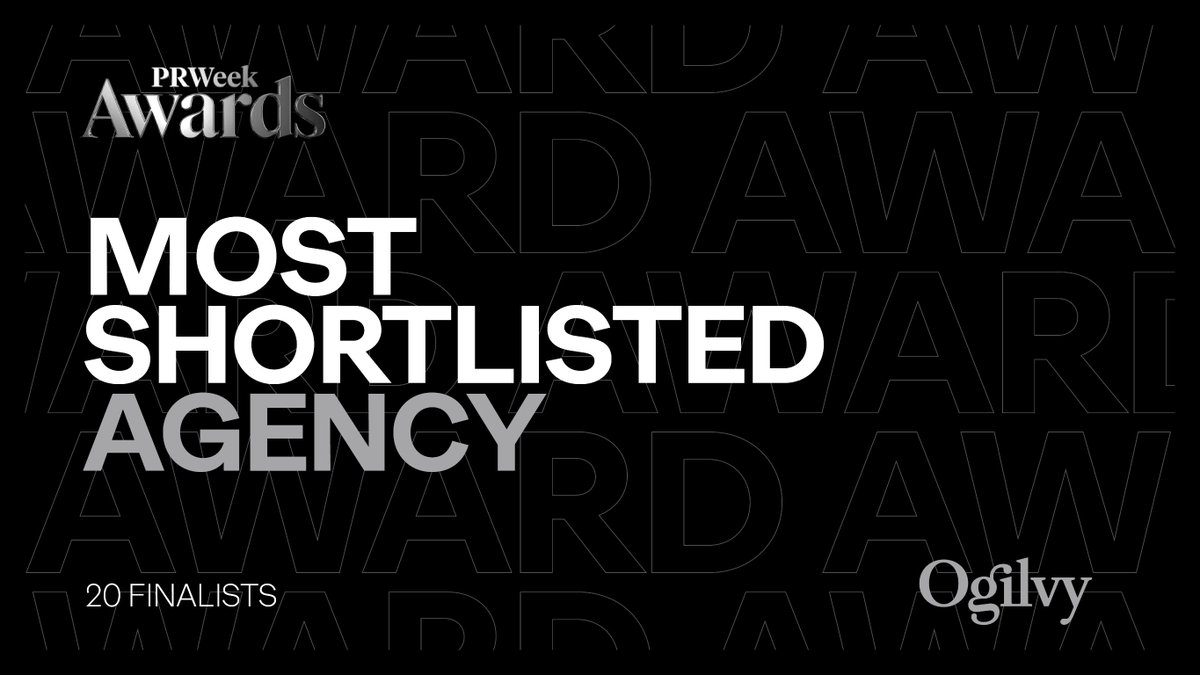 We're thrilled to be heading into the 2024 @PRWeekUS Awards with 20 finalists including Outstanding Large Agency. Congratulations to @OgilvyPR & their remarkably dedicated teams! 💪🏆#BorderlessCreativity #TeamOgilvy okt.to/E85r4g