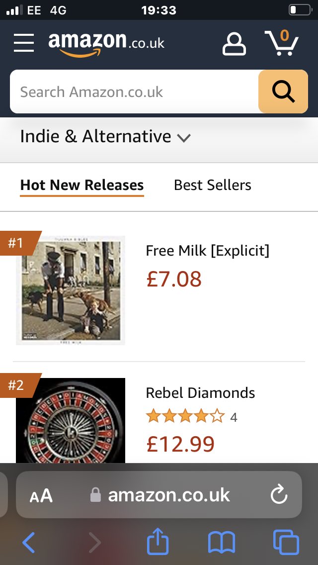 Well well well congratulations @Tijuana_Bibles No.1 Amazon indie chart. Keep it there by buying it on link below. A huge thank you everyone. amazon.co.uk/Free-Milk-Expl…