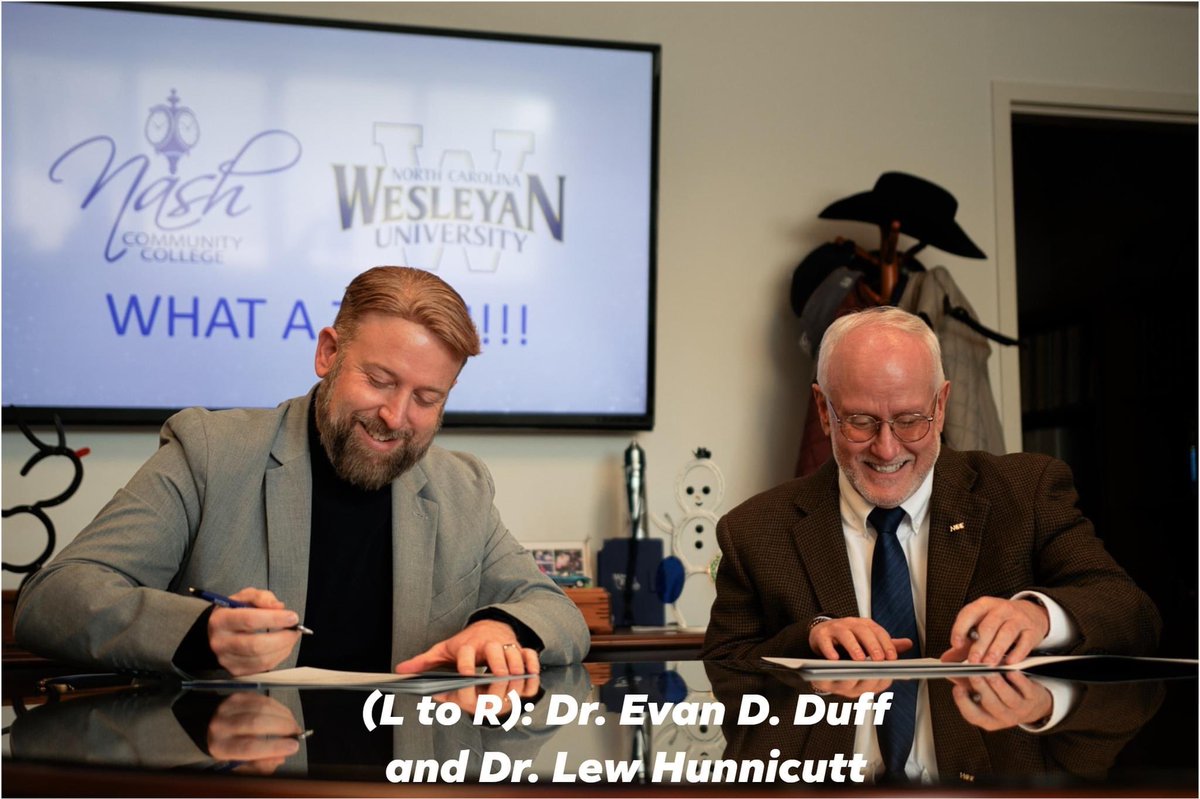 We recently partnered with Nash Community College formalizing a Memorandum of Understanding (MOU) to help expand the educational opportunities for their employees toward an undergraduate or graduate degree(s).  View all NC Community College Partnerships at ncwu.edu/academics/part…