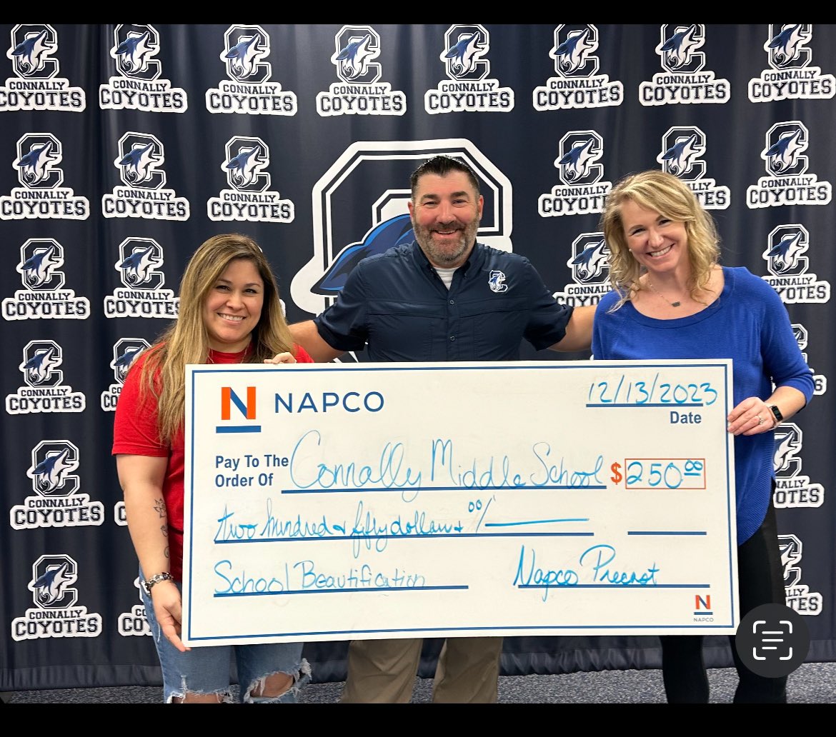 Thank you NAPCO Precast for your generous donation to help beautify our campus! 🙌🏽 We are grateful for our Connally Community. ❤️ #teamconnally #greatsince98