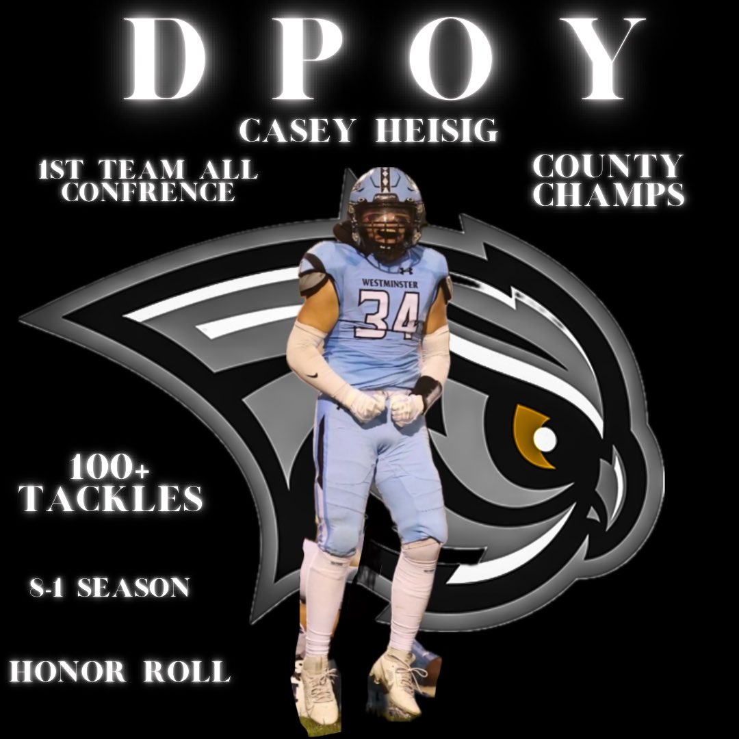 KC Heisig (@cighei) on Twitter photo Id like to thank <a href="/carrollvarsity/">Carroll Varsity</a> for nominating me as their Defensive Player of the Year! Playing behind Andy last year this has been a big goal of mine for this year I’d like to thank my coaches for pushing me to achieve this! <a href="/owlfootball1/">Coach Bassler</a> <a href="/Coach_IMurray/">Coach Isaac Murray</a> <a href="/kh1ll/">Matt Cahill</a> <a href="/WOwlsFootball/">WestminsterOwlsFootball</a> Id like to thank <a href="/carrollvarsity/">Carroll Varsity</a> for nominating me as their Defensive Player of the Year! Playing behind Andy last year this has been a big goal of mine for this year I’d like to thank my coaches for pushing me to achieve this! <a href="/owlfootball1/">Coach Bassler</a> <a href="/Coach_IMurray/">Coach Isaac Murray</a> <a href="/kh1ll/">Matt Cahill</a> <a href="/WOwlsFootball/">WestminsterOwlsFootball</a>
