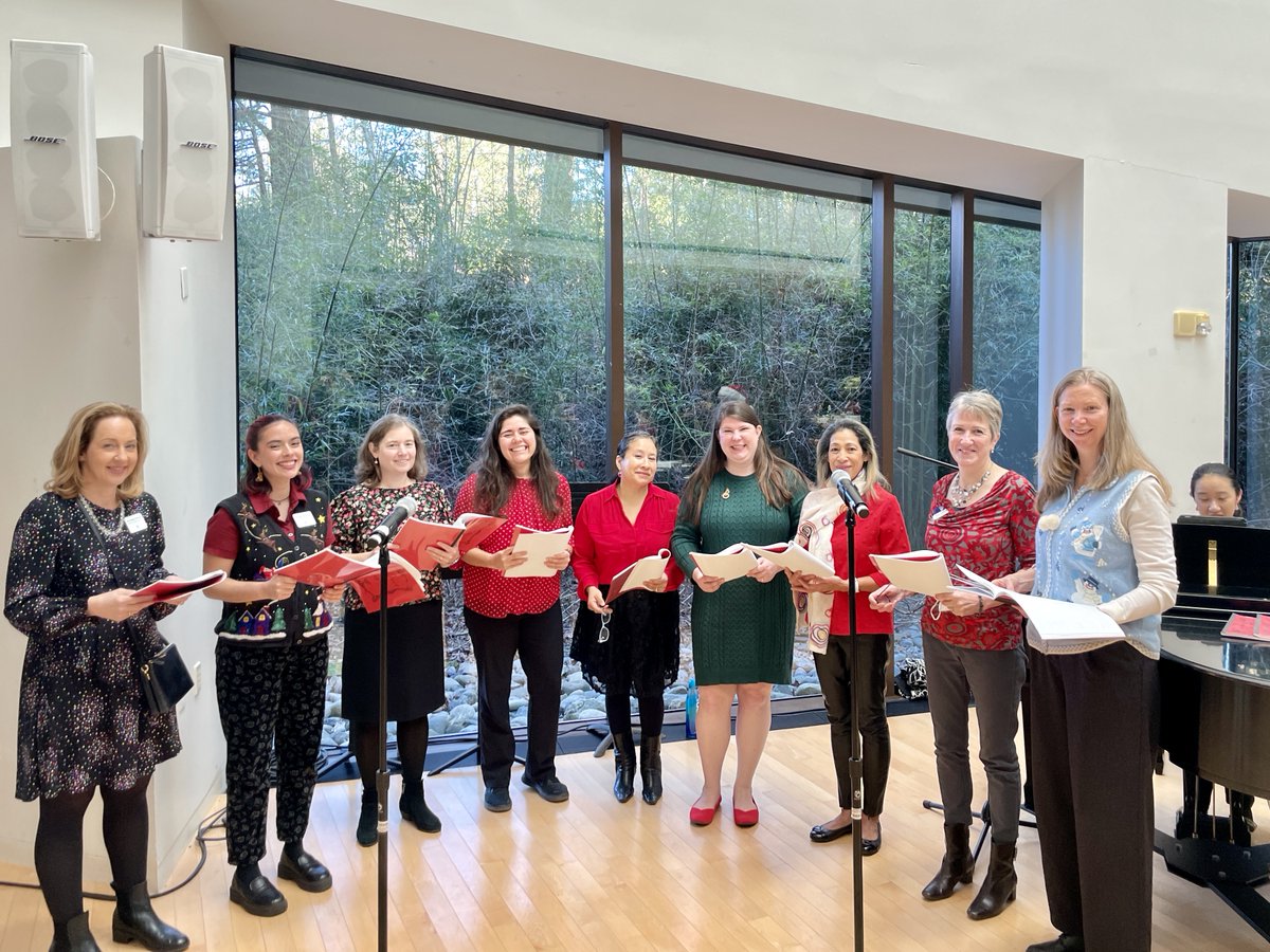 At the College's annual holiday brunch for staff today, our own Darcy Kupferschmidt ’12 directed the choir of Solstice Singers, joined by fellow WCAA Helen Gregory ’90 and Melissa Jo Zambrana ’15!