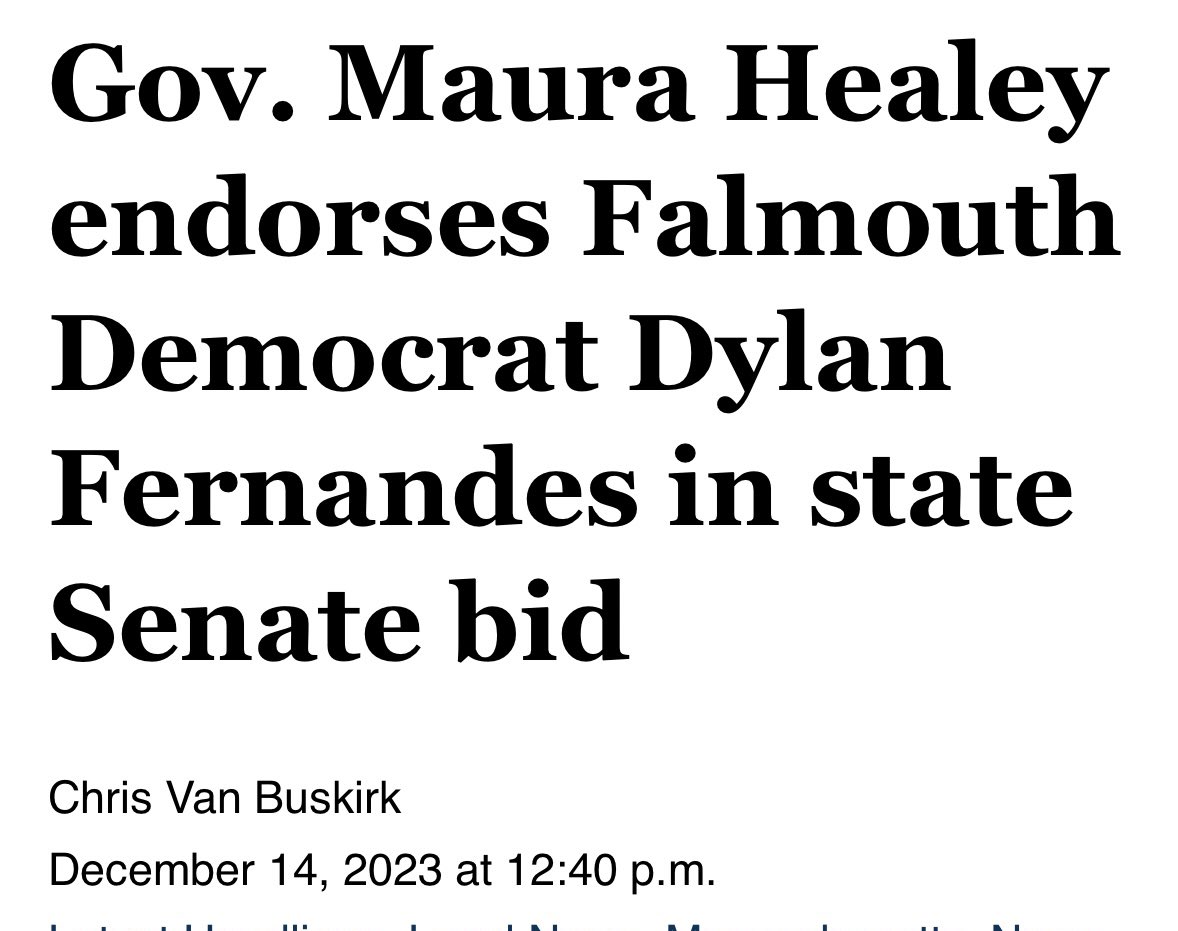 Dylan Fernandes (@repdylan) on Twitter photo Honored to have the endorsement of Gov <a href="/maura_healey/">Maura Healey</a> & LG <a href="/KimDriscollMA/">Kim Driscoll</a> in our campaign to make the Plymouth & Barnstable district a more affordable & vibrant place to live! Honored to have the endorsement of Gov <a href="/maura_healey/">Maura Healey</a> & LG <a href="/KimDriscollMA/">Kim Driscoll</a> in our campaign to make the Plymouth & Barnstable district a more affordable & vibrant place to live!