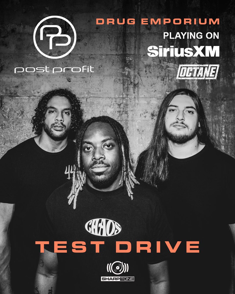 We’re beyond hyped to announce our song ‘Drug Emporium’ will be featured on @SiriusXMOctane #TestDrive today! 🏁 Tune in to Octane on Sirius XM (Ch. 37) today at 5pm CST to catch us on Octane Test Drive, and don’t forget to tag us in the comments on the @SiriusXMOctane page!