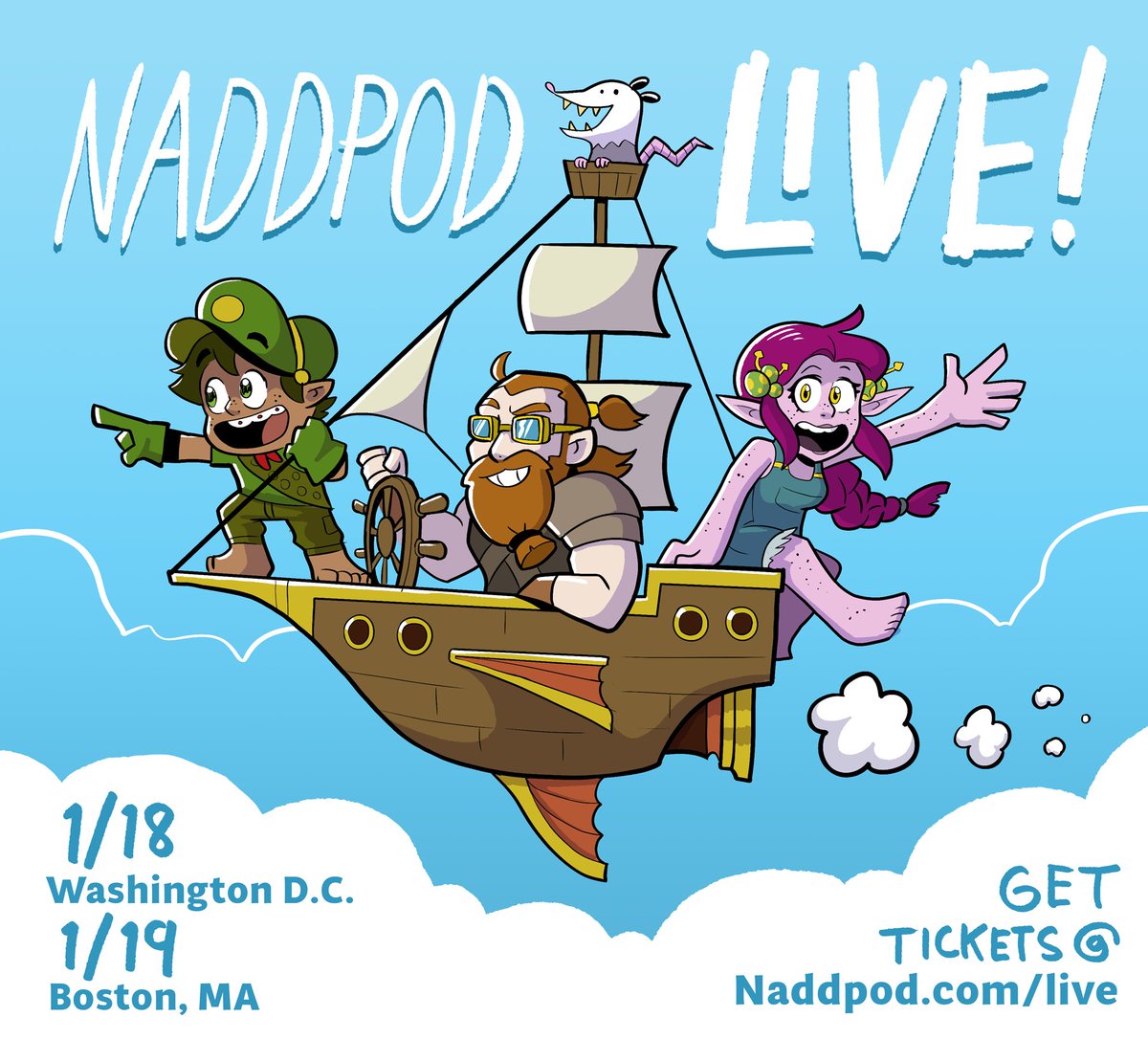 This January, NaddPod is sailing off into the SWEET BLUE YONDER with two new live shows in DC and Boston! As a bonus, if you buy a ticket I promise NOT to hide in your house dressed as an Elf on the Shelf. What a deal! - Naddpod.com/live