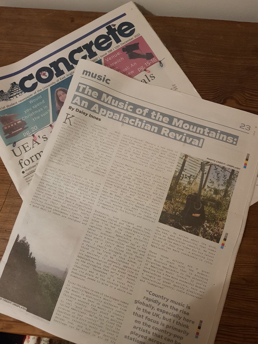 Daisy (@daisyinnes_) on Twitter photo 2023 has been a really really good year for music, a little piece on the music of Appalachia for <a href="/ConcreteUEA/">Concrete</a> 🏞🤠🌾
@josiahandthe <a href="/CharlesWesleyG/">Charles Wesley Godwin</a> <a href="/TTChilders/">Tyler Childers</a> ily 💖
issuu.com/concreteuea/do… 2023 has been a really really good year for music, a little piece on the music of Appalachia for <a href="/ConcreteUEA/">Concrete</a> 🏞🤠🌾
@josiahandthe <a href="/CharlesWesleyG/">Charles Wesley Godwin</a> <a href="/TTChilders/">Tyler Childers</a> ily 💖
issuu.com/concreteuea/do…