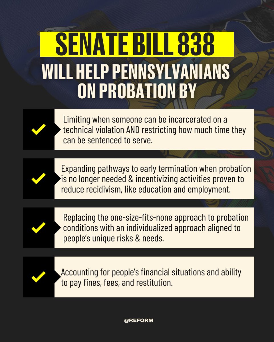 Let's go baby! IT ALL STARTS IN PHILLY! 🎉 PA #ProbationReform bill just passed the Senate + is awaiting the governor’s signature to become law! Thank you for championing #SB838 ❣️@SenLisaBaker @senbartolotta @SenTonyWilliams @RepHarris @RepDelozier