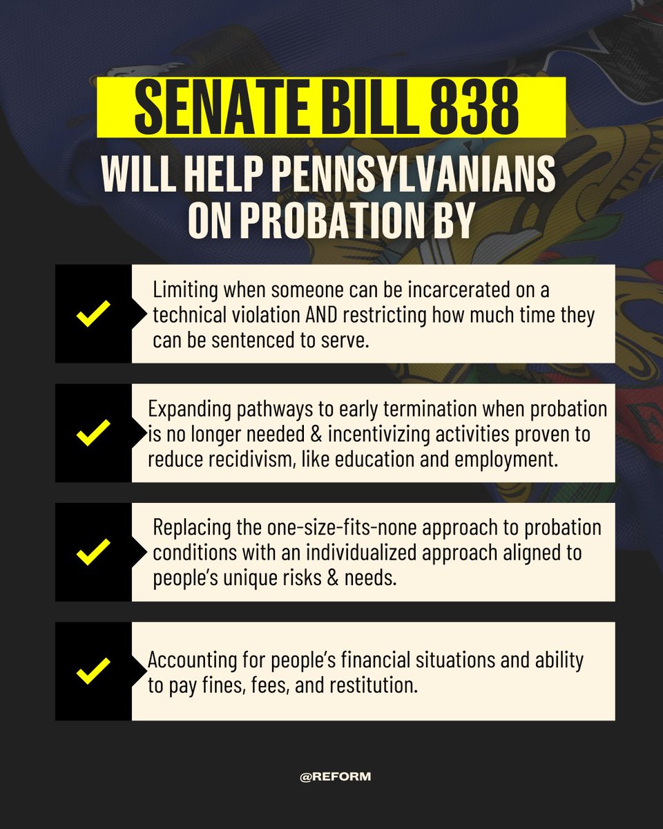 Jim (@jimjim28374976) on Twitter photo 🎉 PA #ProbationReform bill just passed the Senate + is awaiting the governor’s signature to become law! Thank you for championing #SB838 ❣️<a href="/SenLisaBaker/">Senator Lisa Baker</a> <a href="/senbartolotta/">Senator Camera Bartolotta</a> <a href="/SenTonyWilliams/">Anthony Hardy Williams</a> <a href="/RepHarris/">Jordan A. Harris</a> <a href="/RepDelozier/">Sheryl M. Delozier</a> We look forward to a fairer system for all! 🎉 PA #ProbationReform bill just passed the Senate + is awaiting the governor’s signature to become law! Thank you for championing #SB838 ❣️<a href="/SenLisaBaker/">Senator Lisa Baker</a> <a href="/senbartolotta/">Senator Camera Bartolotta</a> <a href="/SenTonyWilliams/">Anthony Hardy Williams</a> <a href="/RepHarris/">Jordan A. Harris</a> <a href="/RepDelozier/">Sheryl M. Delozier</a> We look forward to a fairer system for all!