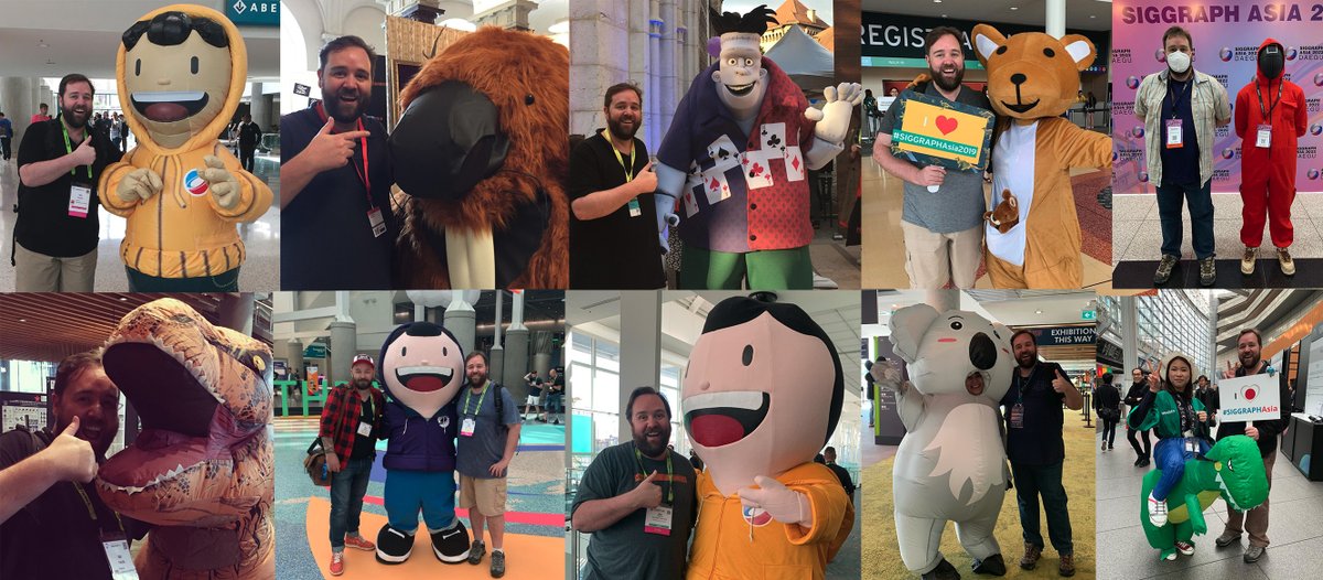 OK OK OK, I might be **slightly** obsessed with getting my photo taken with conference mascots... @siggraph @SIGGRAPHAsia @annecyfestival @FMX_Conference