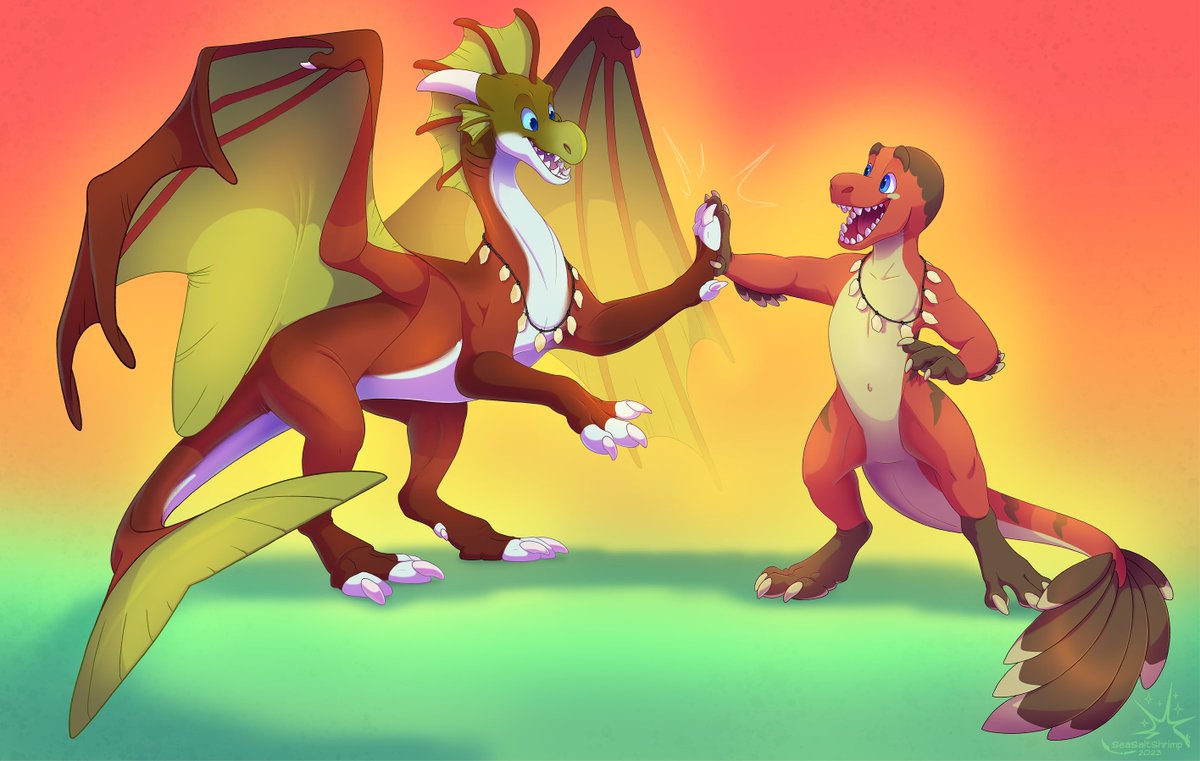 High five! Cell shaded c0mmission for @/Moco139 ✨