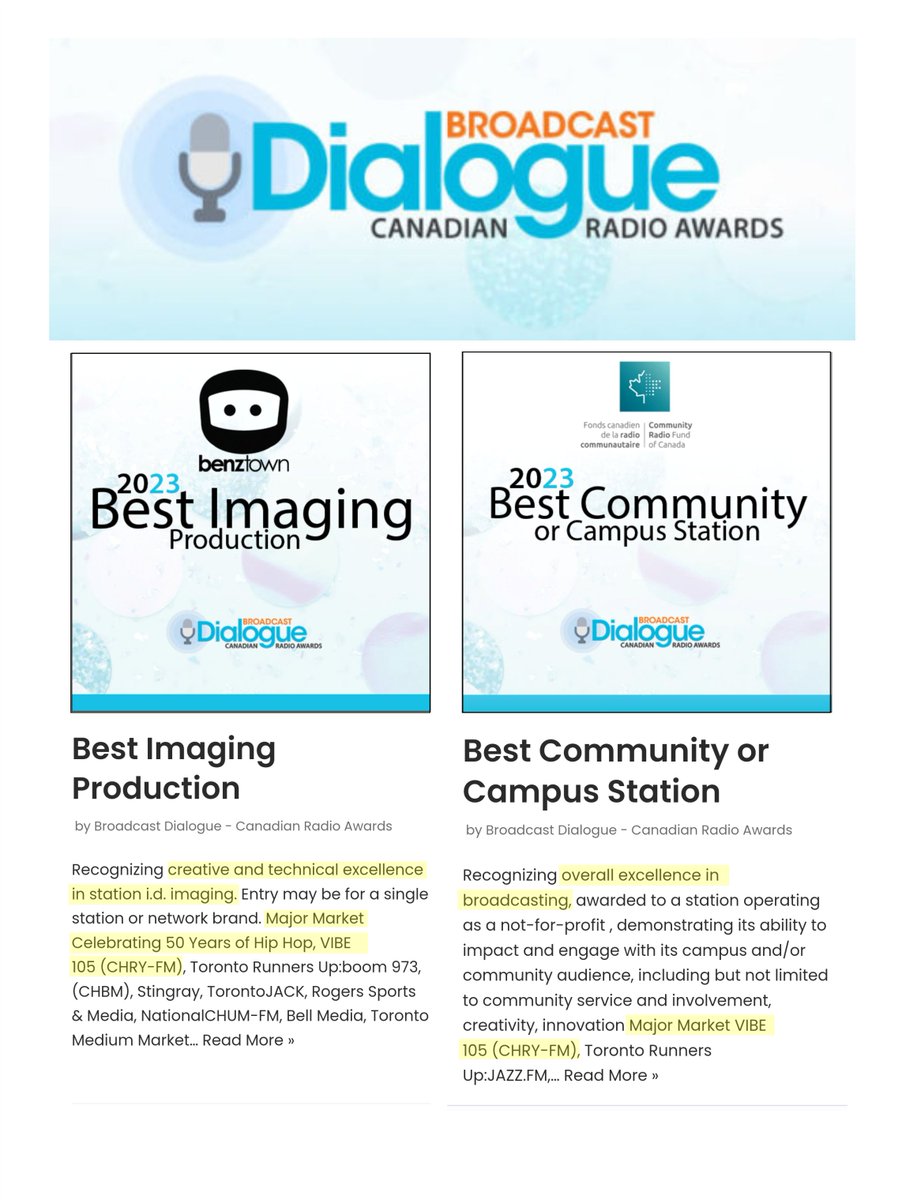 What a great end to a GREAT year!! S/O to @Mastermind on the imaging vision and the whole TEAM lead by @iLiveManifest (Randy Reid). Special Thanks to @BroadcastDialog for the recognition! #CanadianRadioAwards #IndustryBest 🔥🔥