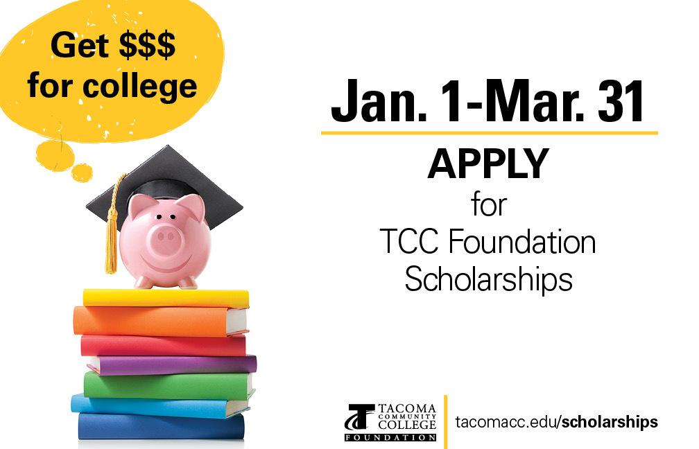 TCC students, @tacomaschools seniors, @psd401 seniors -- if you're planning to attend TCC next year, we encourage you to apply for TCC Foundation scholarships! The online application opens Jan. 1. tacomacc.edu/about/foundati…