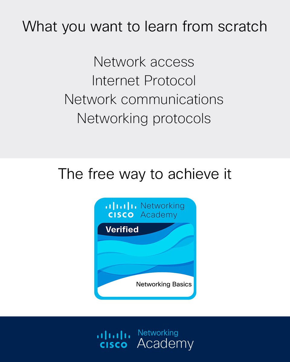 This is the place for those who are curious to know how the Internet works and for those pursuing a professional career in networking.

🤝 In this course, everyone is welcome: cs.co/6013RzPIF
