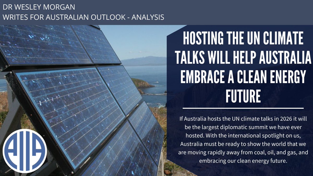 'With the international spotlight on us, Australia must be ready to show the world that we are moving rapidly away from coal, oil, and gas, and embracing our clean energy future.'writes @wtmpacific for Australian Outlook. 👉Read the article at linktr.ee/aiiaact
