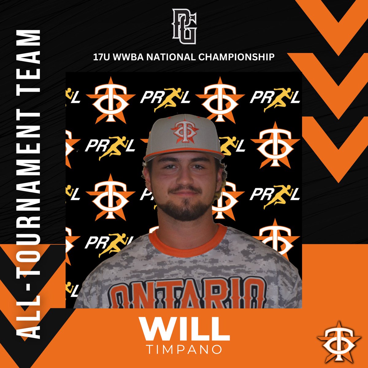 TeamONBaseball's tweet photo. ⭐️𝗬𝗘𝗔𝗥 𝗜𝗡 𝗥𝗘𝗩𝗜𝗘𝗪: 𝗔𝗹𝗹-𝗧𝗼𝘂𝗿𝗻𝗮𝗺𝗲𝗻𝘁 𝗧𝗲𝗮𝗺⭐️

C Will Timpano was named to the All-Tournament Team at the 17U WWBA National Championship.

#TeamO🟠 https://t.co/8nMySzHISu