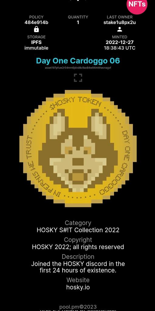 finally after 777  days waiting for  this 💩 Day 1 token by @hoskytoken,  it's come to my addy. such a priceless time that i spent for the  shit useless token! 💩💥💩
@SaichuAnwar @SpacefudzNFT @vvisenu @dennysdrjt