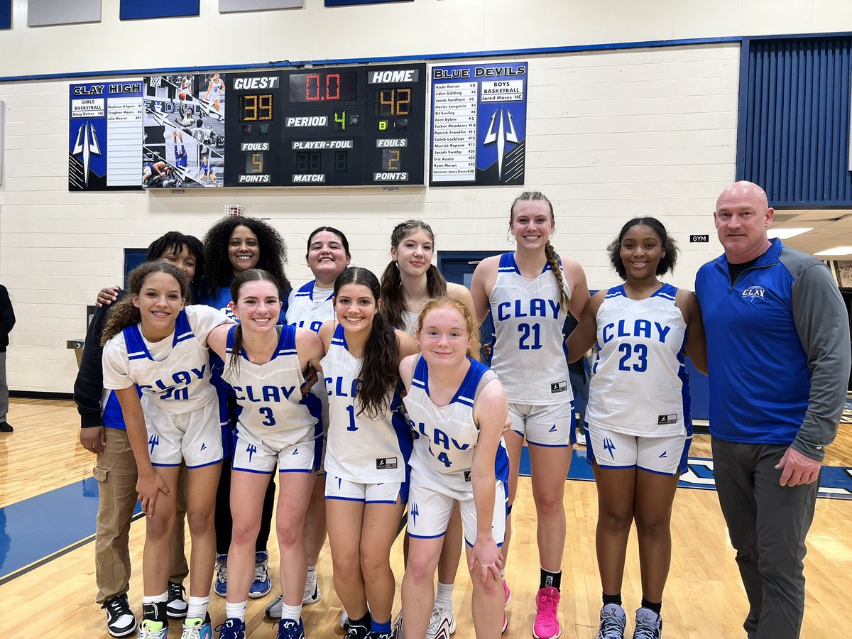 Clay High Athletics (@clay_athletics) on Twitter photo Girls Basketball 🏀 Final!
Clay 42
Stanton 39
Girls are now 7-3 on the year!!!
<a href="/oneclaysports/">Clay County Athletics</a> <a href="/CFreemanJAX/">Clayton Freeman</a> <a href="/ClayTodaySports/">Randy T Lefko</a> <a href="/Clay_Crazies/">Clay Crazies</a> @TeamClayHigh1 <a href="/ClayGirlsBB/">Clay High Girls Basketball</a> Girls Basketball 🏀 Final!
Clay 42
Stanton 39
Girls are now 7-3 on the year!!!
<a href="/oneclaysports/">Clay County Athletics</a> <a href="/CFreemanJAX/">Clayton Freeman</a> <a href="/ClayTodaySports/">Randy T Lefko</a> <a href="/Clay_Crazies/">Clay Crazies</a> @TeamClayHigh1 <a href="/ClayGirlsBB/">Clay High Girls Basketball</a>
