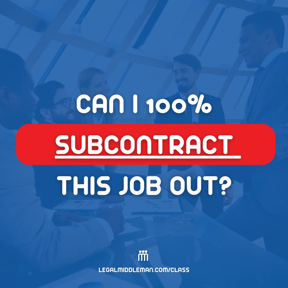 govkidmethod's tweet image. Can I 100% subcontract this job out?

Learn how you can legally subcontract out 100% of gov contracts in our next LMM Class! Registration closes 12/31: legalmiddleman.com/class

#govkidmethod #govcon #governmentcontract #subcontractor #LMM #legalmiddleman #samgov #governmentbids