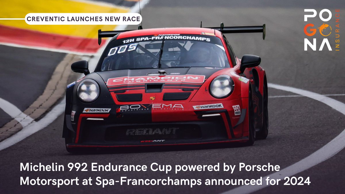 Porsche Motorsport and Creventic, known for its dedication to the popular 24H Series, have created a new event for the current 911 GT3 Cup: the Michelin 992 Endurance Cup powered by Porsche Motorsport. The 12-hour race will be run on the 6-7 September 2024 at Spa-Francorchamps.