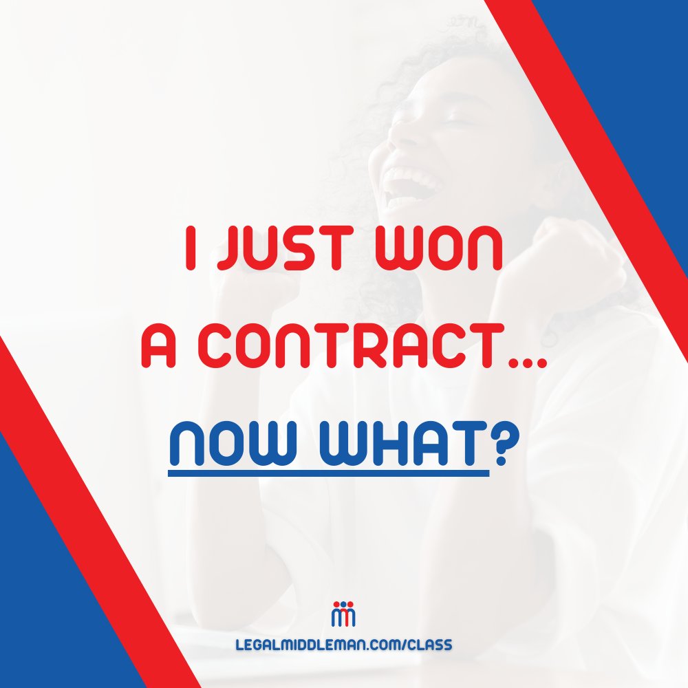 govkidmethod's tweet image. I just won a contract, now what?

Set yourself up for post-award success in our next LMM Class! Registration closes 12/31: legalmiddleman.com/class

#govkidmethod #govcon #governmentcontract #subcontractor #LMM #legalmiddleman #governmentcontracts #smallbusiness #samgov