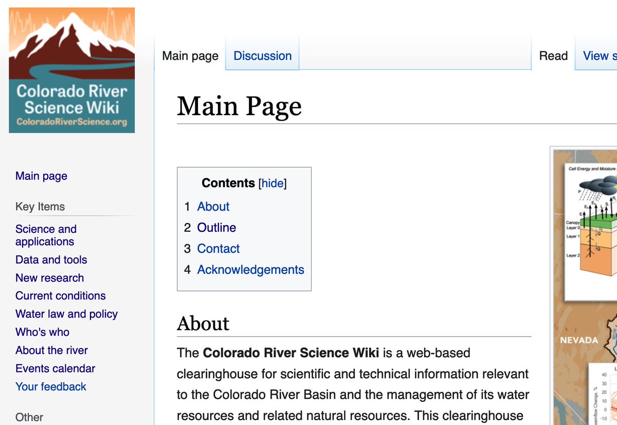 #CRWUA2023 participants and onlookers: 
For access/links to 
- summaries of key areas of CRB science
- important CRB datasets, tools, resources
- new and recent CRB research papers
- and much more

Check out the Colorado River Science Wiki: coloradoriverscience.org