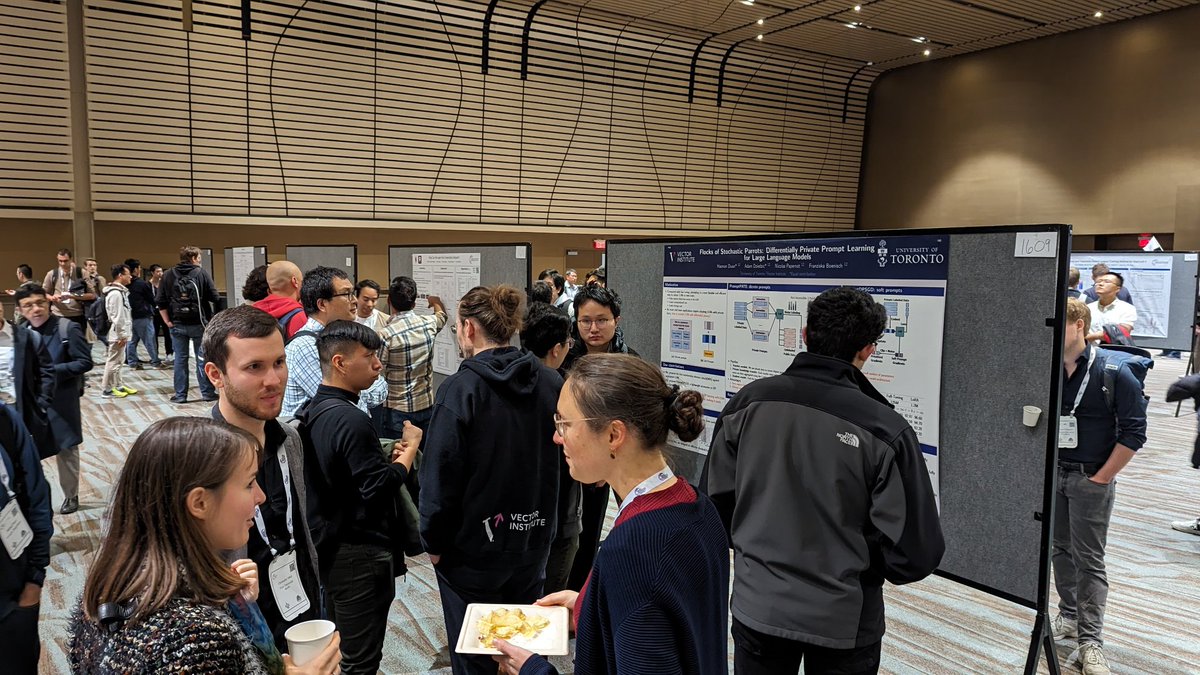 Come to #NeurIPS2023 poster 1609 to learn about differentially private prompt learning! @HaonanDuan @fraboeni @adam_dziedzic are doing a great job presenting their work! Paper: arxiv.org/abs/2305.15594