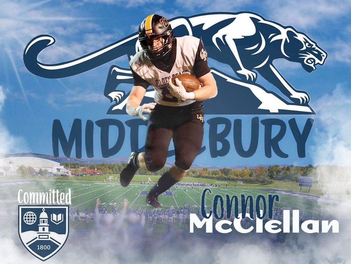 Congratulations, to ‘24 Captain Connor McClellan on his commitment to play football at Middlebury College!!! 

We are very excited for you, Connor but glad we have one more lacrosse season with you!