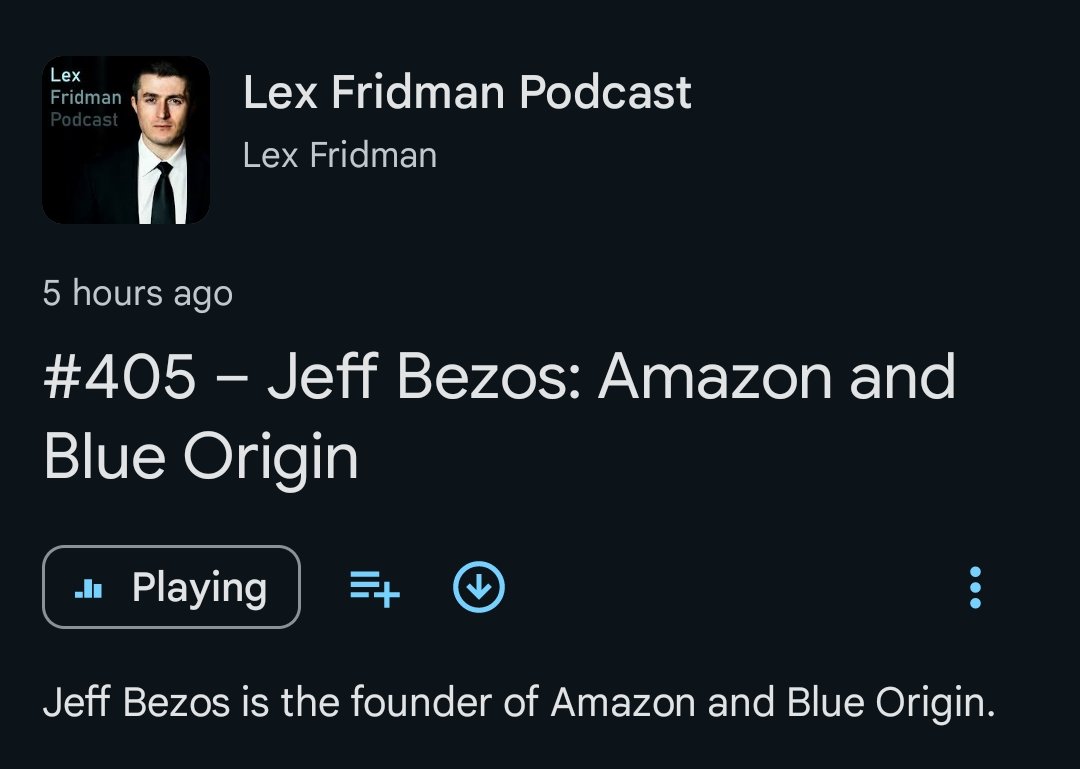 Jeff Bezos:  and Blue Origin  Lex Fridman Podcast (#405) • Podcast  Notes