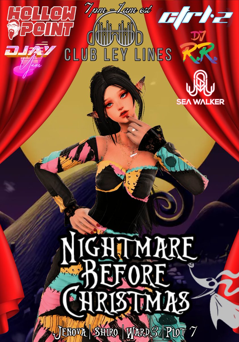 Club Ley Lines (@cleylines) on Twitter photo SUNDAY 12/17 @ Club Ley Lines
A Nightmare Before Christmas & Birthday of Willowgrace Riversong!
2 Clockwork Angels shows
CTRL Z - Hollowpoint - Sea Walker - Yams - Rans
7pm-1am EST
<a href="/ctrlzmedia/">Ctrl-Z</a> <a href="/djhollowpoint/">Hollowpoint #CeasefireNow</a> <a href="/seawalkerlive/">Sea Walker</a> <a href="/djayYAMS/">djayYAMS</a> @RansNSFW @rainbowgspark SUNDAY 12/17 @ Club Ley Lines
A Nightmare Before Christmas & Birthday of Willowgrace Riversong!
2 Clockwork Angels shows
CTRL Z - Hollowpoint - Sea Walker - Yams - Rans
7pm-1am EST
<a href="/ctrlzmedia/">Ctrl-Z</a> <a href="/djhollowpoint/">Hollowpoint #CeasefireNow</a> <a href="/seawalkerlive/">Sea Walker</a> <a href="/djayYAMS/">djayYAMS</a> @RansNSFW @rainbowgspark
