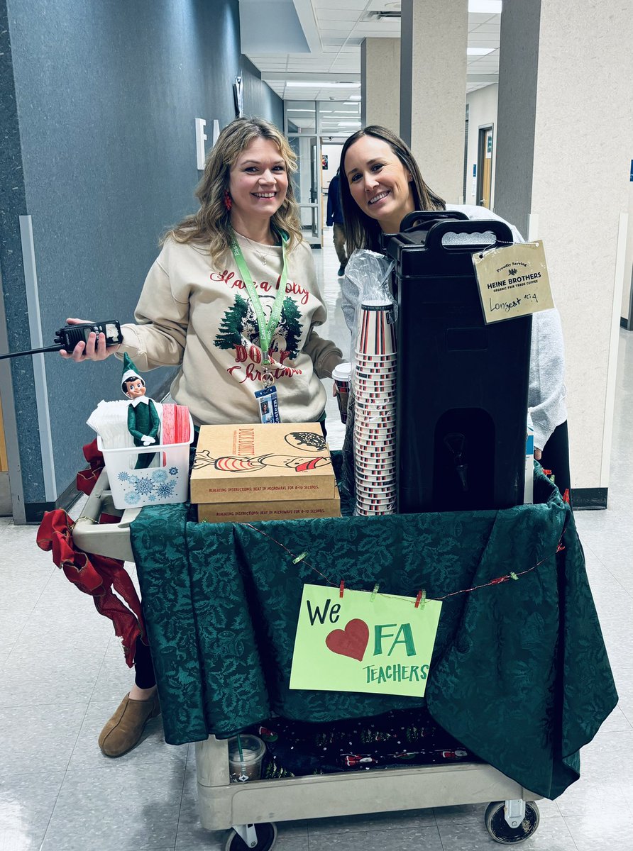 Today Frankie the Freshman Elf, Mrs. Fitch and I got to show our appreciation to the amazing Freshman Academy Teachers at Eastern! They loved the <a href="/HeineBrosCoffee/">Heine Brothers Coffee</a> and <a href="/DuckDonuts/">Duck Donuts</a>!  #FlyEastern