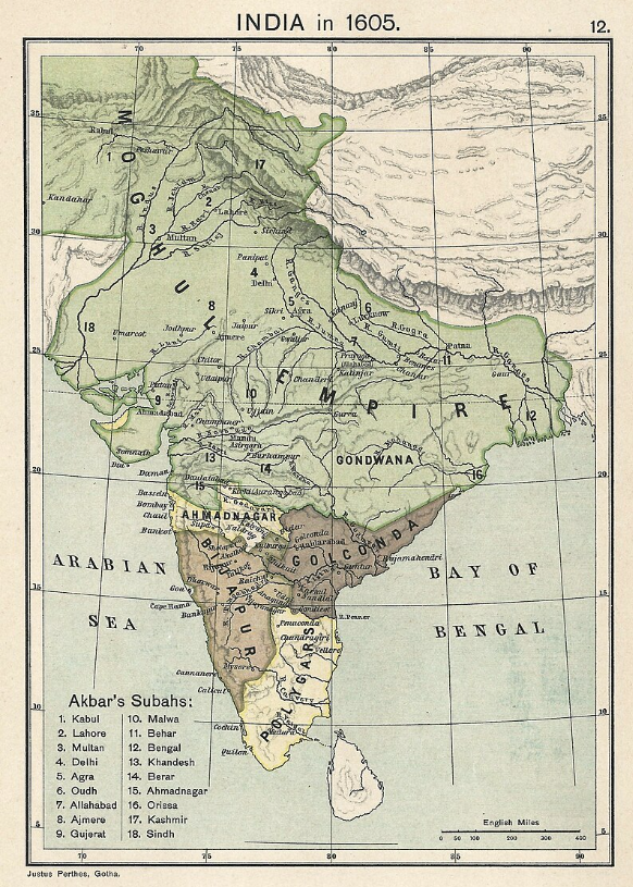MessageHindu's tweet photo. @satyanveshan "Rajputs that halted the frontline of Islam at the Northern borders."

Complete nonsense here is a map of India in 1605. 25 years before the birth of Chatrapati. Notice North India is captured, and even Southern India is in control of Ahmadnagar, Bijapur and Golconda sultans. https://t.co/gaCibZXtyn