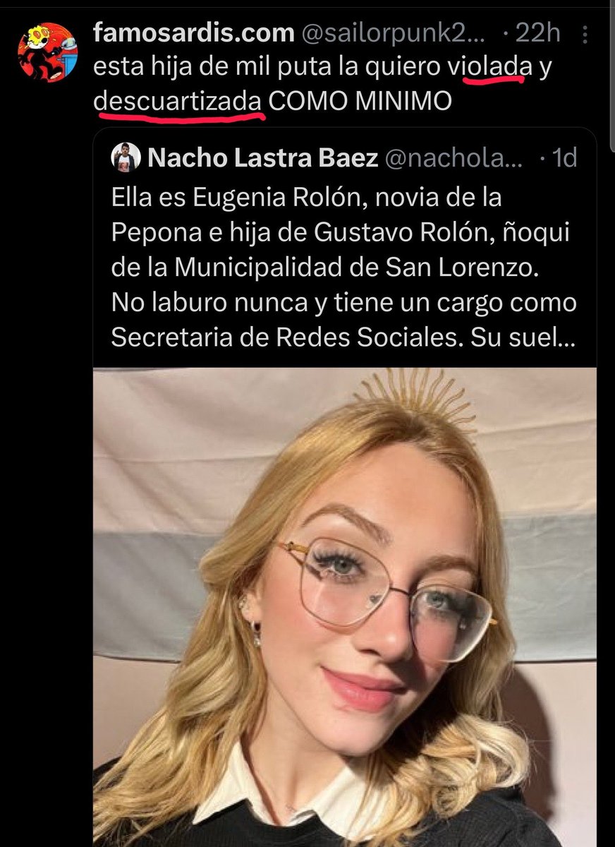EugeniaRolon_'s tweet image. Esto es el kirchnerismo. Una mentira en un tweet les basta para dejar salir su verdadera personalidad violenta y no esconderse más bajo el dicurso berreta de que son feministas y defienden a las mujeres. 

Igualmente, no les tengo miedo. Y nunca se los tendré.