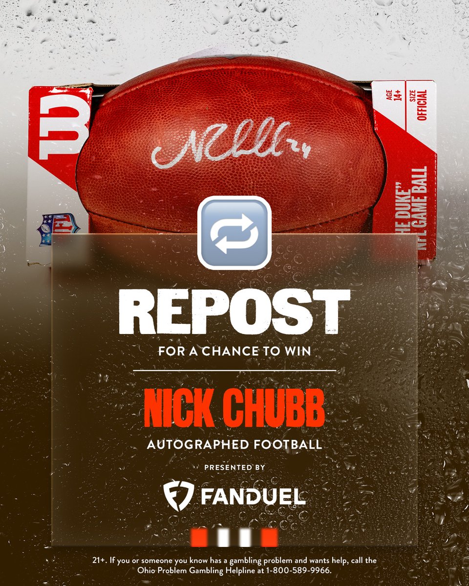 Hit us with a repost and make sure you're following @FDSportsbook for your chance to win a football signed by the Dark Knight himself, Nick Chubb! Full rules ➡️ brow.nz/x67f