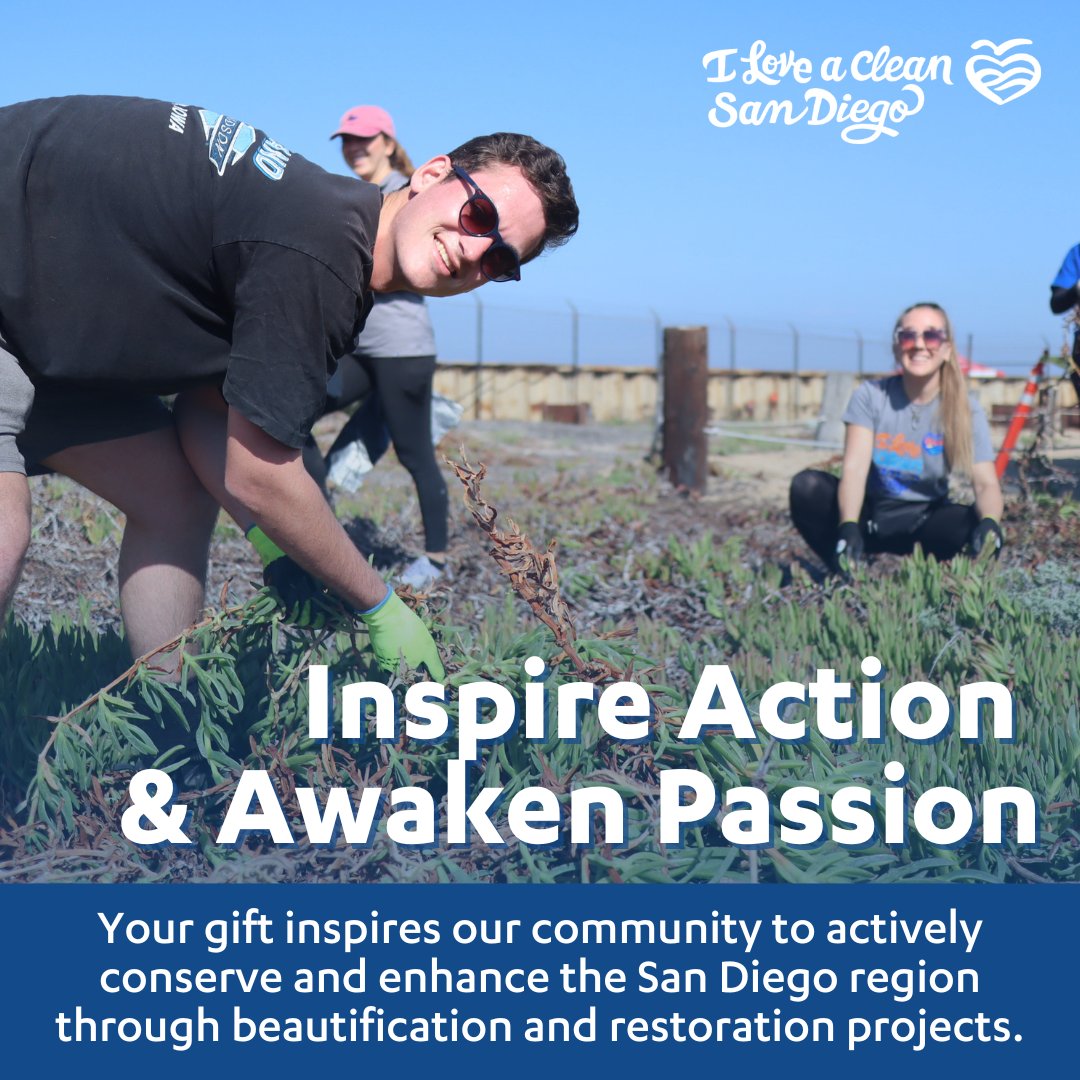 This year thousands of San Diegans created a tangible impact on our local environment through our volunteer cleanups. 

This giving season, consider making a gift to provide opportunities for San Diegans to preserve the beauty and health of our home at cleansd.org/give.