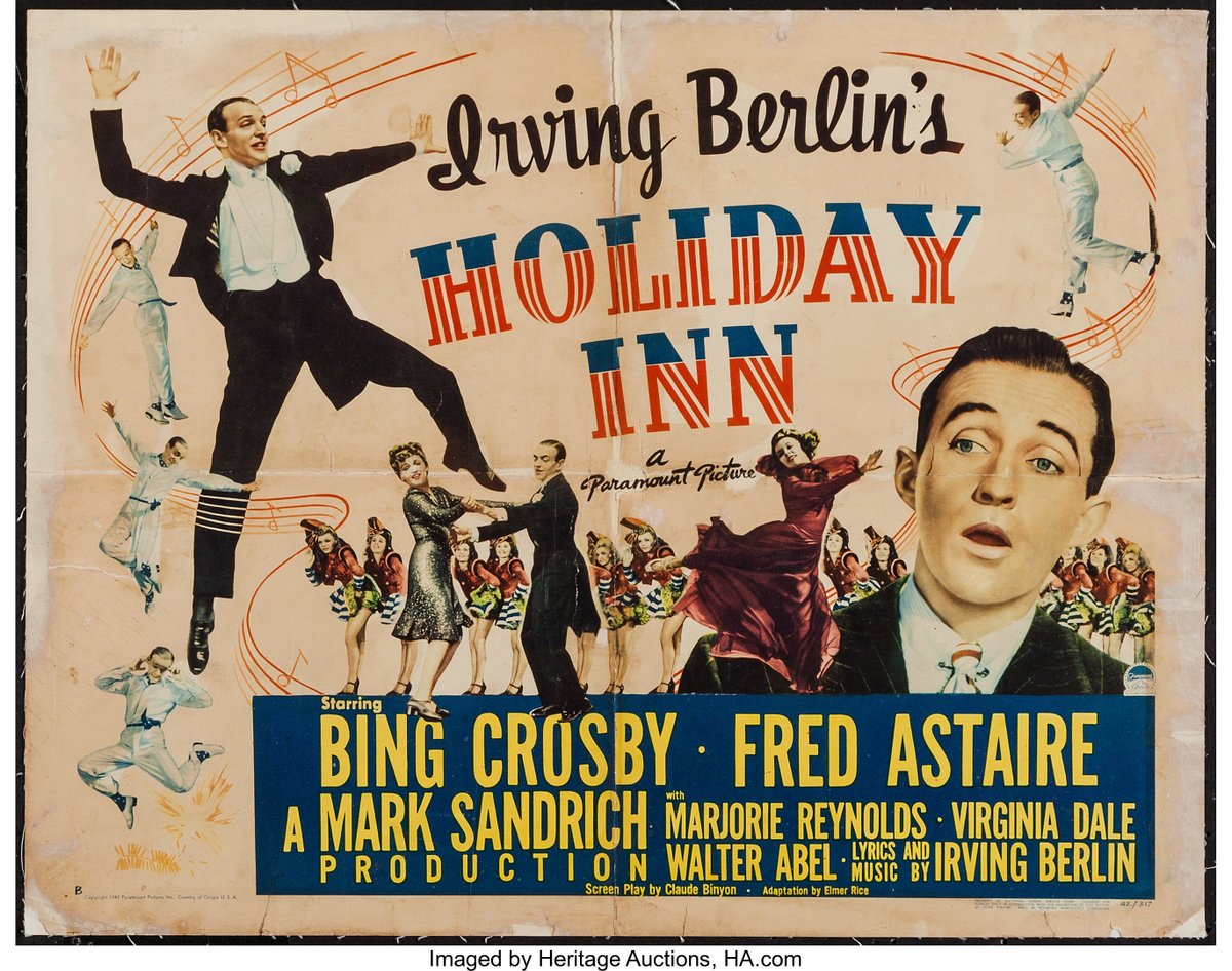 No, White Christmas is not the best Bing Crosby Christmas movie. That honor belongs to Holiday Inn!

#BingCrosby #FredAstaire #IrvingBerlin #WhiteChristmas #HolidayInn #ChristmasMovies #movieclassics #posterart #vintageposter #halfsheet