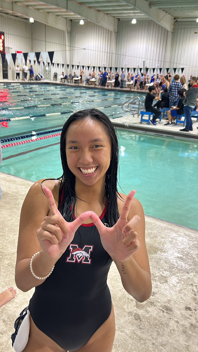 Brenda Nguyen with a first in the 100 fly in Stillwater @MustangReview @MHSBroncoSports @MHS_Broncos