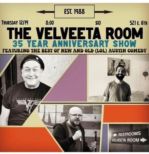 @RecordingAcad @kendricklamar @amazon @PrimeVideo @KOOPradio @WhatsNewTracey @juiceconsulting TONIGHT, Austin's Velveeta Room @AtxVelv celebrates 35 years as a standup comedy venue!  For @KOOPRadio @WhatsNewTracey we talked with THE @PatDean all about it.  Check it out. Thx!
@EsthersFollies 
#ThisWeekInComedy 
 - archive.org/details/whats-…
  - thevelveetaroom.com/shows/35-year-…   
-