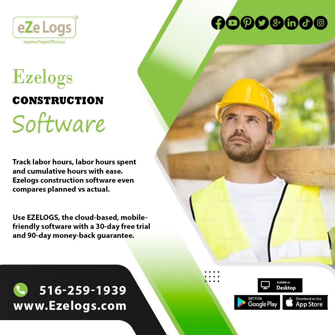 Track labor hours, labor hours spent and cumulative hours with ease. Ezelogs construction software even compares planned vs actual. #laborhours #timesheet #fieldmanagement #resources #tracklaborhrs #trackresources #construction logs