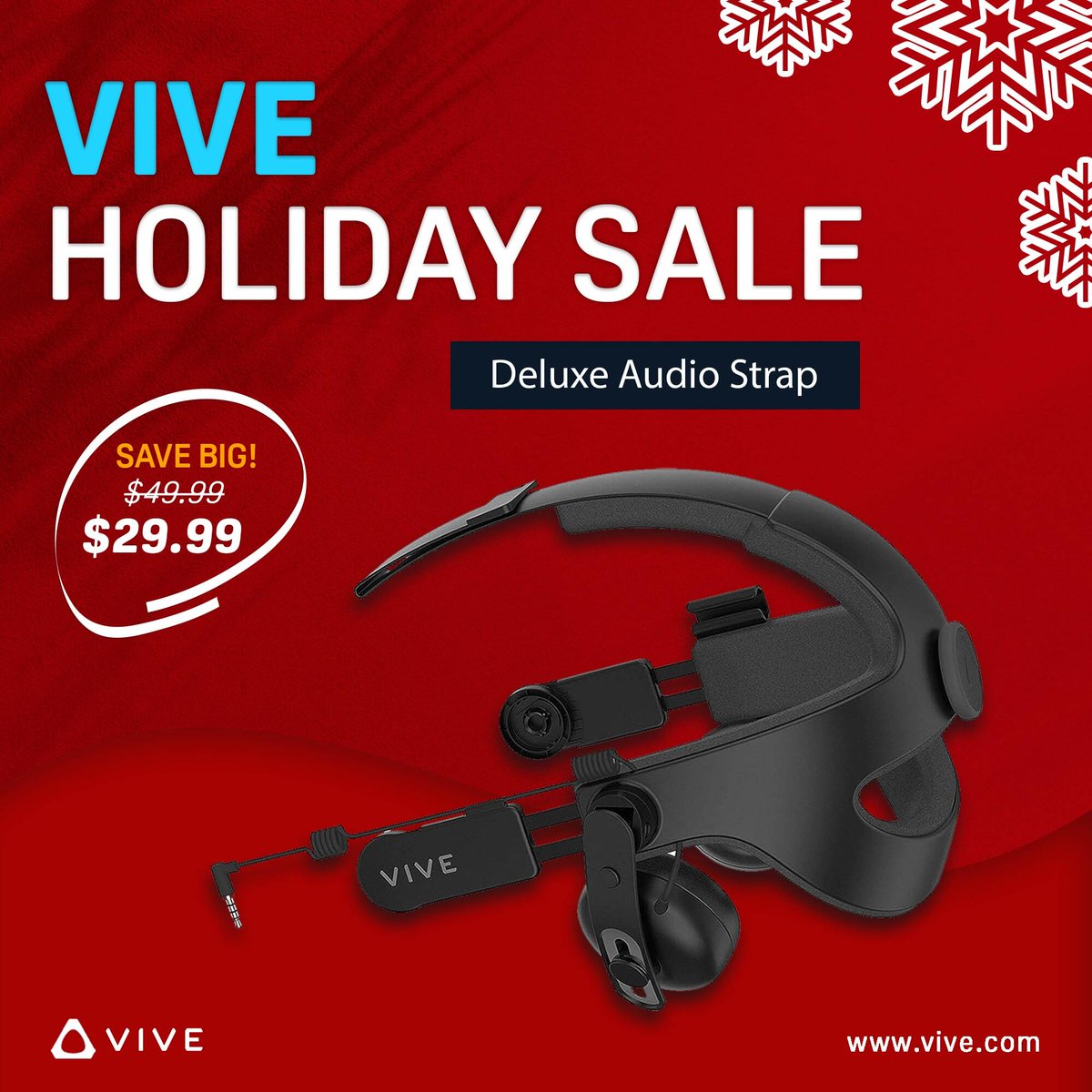 Hear the difference with VIVE's Deluxe Audio Strap – now at an unbeatable $29.99: htcvive.co/AHS23ASX #VR #VIRTUALREALITY #AUDIO #AUDIOTECH #DELUXEAUDIOSTRAP #HOLIDAYSALE #ENDOFYEARSALE #CHRISTMASSALE #BLACKFRIDAY #CYBERMONDAY #CYBERWEEK #HOLIDAY #VRTECH #TECHNOLOGY #GADGETS