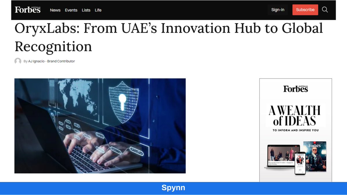 spynn_co's tweet image. Dive into Oryxlabs&apos; journey to global fame with our Guaranteed Publicity, as seen in Forbes! 

Your brand could be next. 

#GetOnForbes